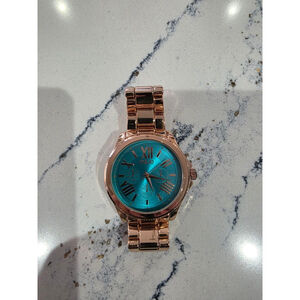 Women's FOLIO Rose Gold & Teal Watch, One Size